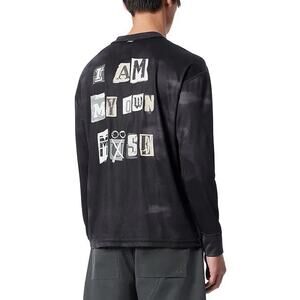 Cross Eyed Moose Mens Long Sleeve Shirt Black Graphic Tee Muse Size Large